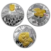Набір із трьох срібних пам`ятних монет `Державні символи України`у футлярі - 2