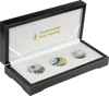 Набір із трьох срібних пам`ятних монет `Державні символи України`у футлярі - 1