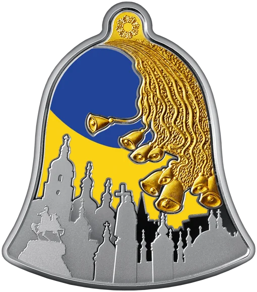 Набір із трьох срібних монет `Щедрик – колядка дзвонів` у футлярі