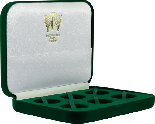 Замшеві футляри для шести срібних монет діаметром 33 мм