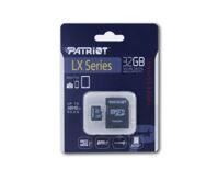 Карта пам'яті Patriot LX Series 32GB Micro SDHC V10, R90, Class 10, UHS-I U1 with SD Adapter