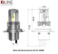 Лампы светодиодные Qline SA (Small Active) H4 H/L 6000K (1шт) УЦЕНКА