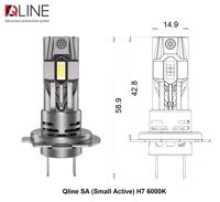 Світлодіодні лампи Qline SA (Small Active) H7 6000K (2шт)