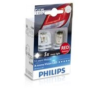 Лампа стоп-сигнала LED Philips P21W 12/2 12898RX2 Red (2шт.)