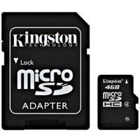 Карта пам'яті Kingston microSDHC 4 GB Class 4+SD adapter