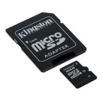 Карта памяти Kingston microSDHC 16 Gb class 10 + SD adapter  (SDC10/16GB)