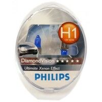 Лампа галогенная Philips H1 Diamond Vision, 5000K, 2шт/блистер 12258DVS2