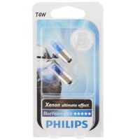 Лампа накаливания Philips T4W BlueVision, 2шт/блистер 12929BVB2