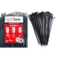 Стяжки Tiger 200мм (100шт) 4,6 мм черные