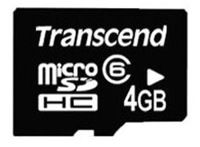 Карта памяти Transcend microSDHC 4 GB card Class 6