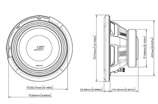 Сабвуфер Alpine S2-W10D4