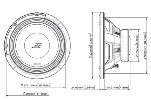 Сабвуфер Alpine S2-W12D4