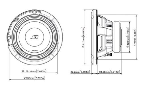 Сабвуфер Alpine S2-W8D2