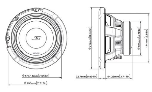 Сабвуфер Alpine S2-W8D4