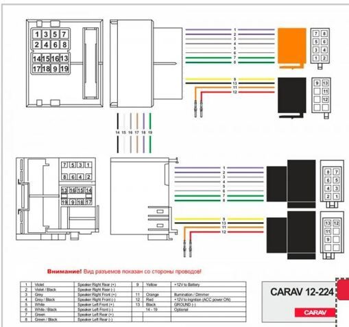 Перехідник Авто-ІSO Carav 12-224 Opel, Mercedes