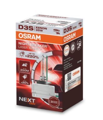 Лампа ксенонова Osram D3S 66340XNN Night Breaker Laser +200 1 шт картон