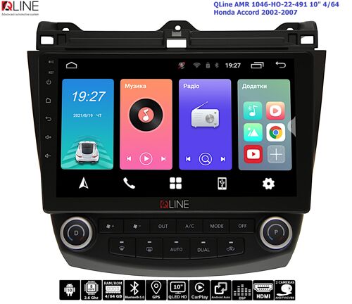 Штатная магнитола QLine AMR 1046-HO-22-491 10&quot; 4/64 Honda Accord 2002-2007