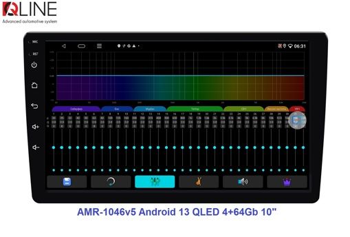 Мультимедийный центр Qline AMR-1046v5 Android 13 QLED 4+64Gb 10&quot;