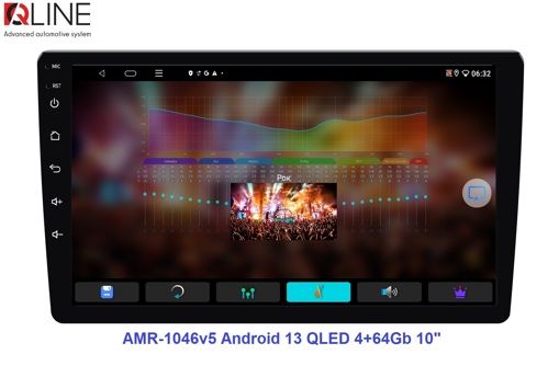 Мультимедийный центр Qline AMR-1046v5 Android 13 QLED 4+64Gb 10&quot;