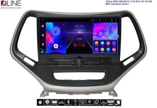 Штатна магнітола QLine 10612P11-J-22-811 10&quot; 6/128 JEEP Cherokee 2014+
