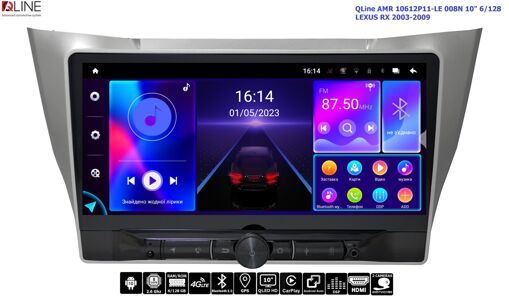Штатная магнитола QLine 10612P11-LE-008N 6/128 Lexus RX300, 350, 330, 400h 03-09
