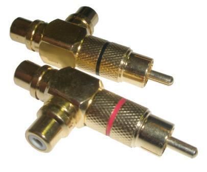 Коннектор RCA-разветвитель Mystery MRC-5 (пара, красный и черный)
