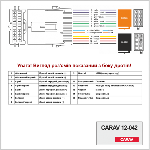 Перехідник Авто-ІSO Carav 12-042 GMC, Hummer, Suzuki, Chevrolet
