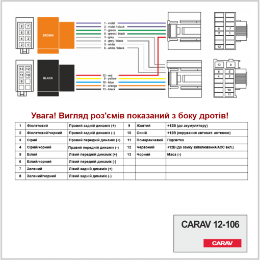 Разъем для штатной магнитолы Carav 12-106 Opel, Chevrolet