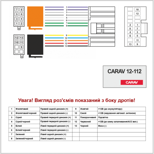 Разъем для штатной магнитолы Carav 12-112 FIAT, Opel, Acura, Honda, Nissan, Suzuki