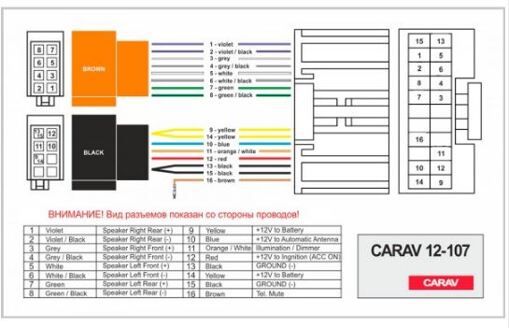 Разъем для штатной магнитолы Carav 12-107 JEEP, Dodge, Chrysler
