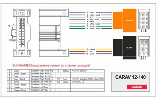 Разъем для штатной магнитолы Carav 12-140 Ford, Land Rover