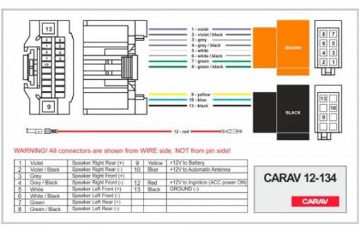 Разъем для штатной магнитолы Carav 12-134 JEEP, Dodge, Chrysler