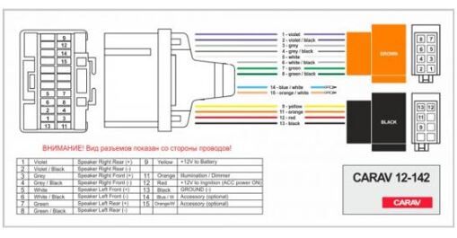Разъем для штатной магнитолы Carav 12-142 GMC, Hummer, Suzuki, Chevrolet