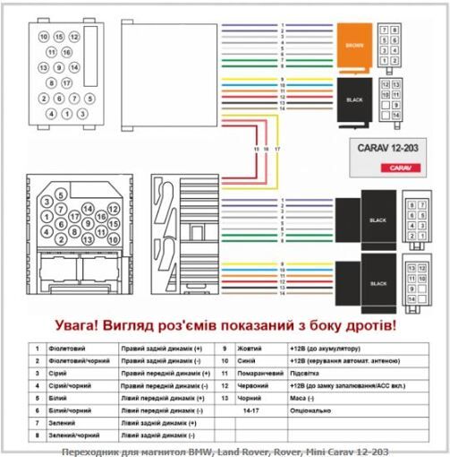 Перехідник Авто-ІSO Carav 12-203 BMW, Land Rover, Rover, Mini