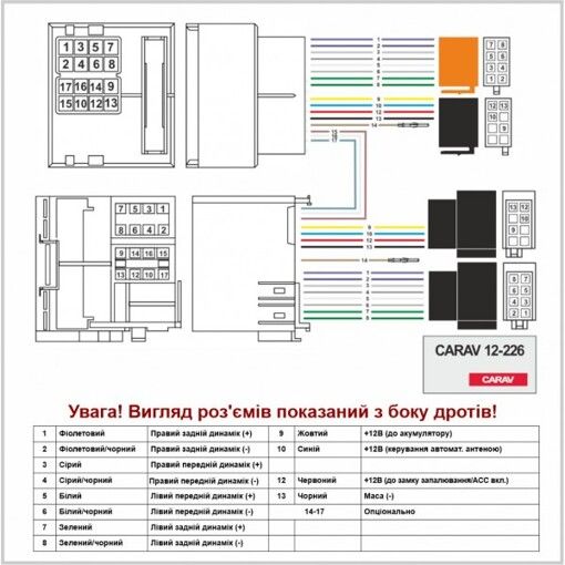Перехідник Авто-ІSO Carav 12-226 Citroen, Fiat, Alfa Romeo, Lancia, Peugeot, Toyota