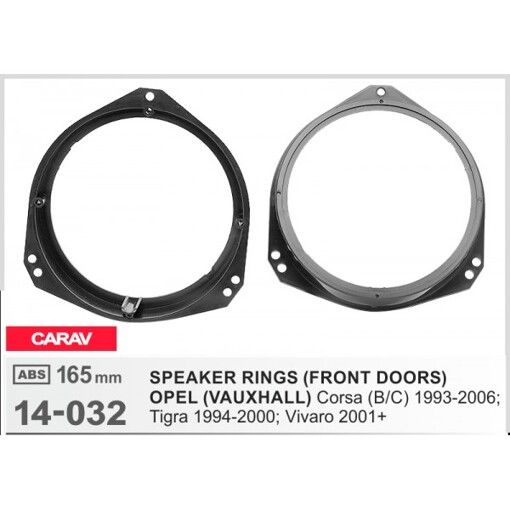 Проставки під динаміки Carav 14-032 165 мм / 6,5" для Opel Corsa, Tigra, Vivaro (передні двері)