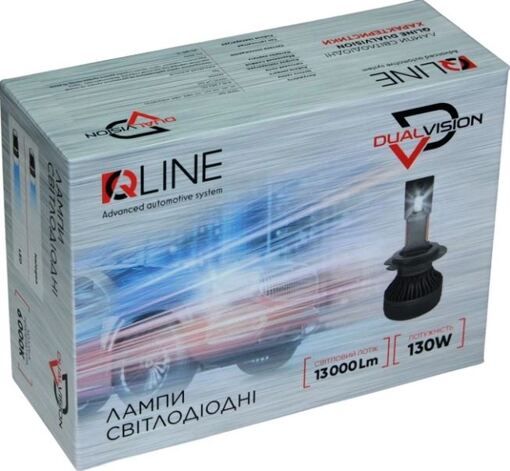Лампы светодиодные QLine DualVision 65W H7 24V 6000K (2шт.)