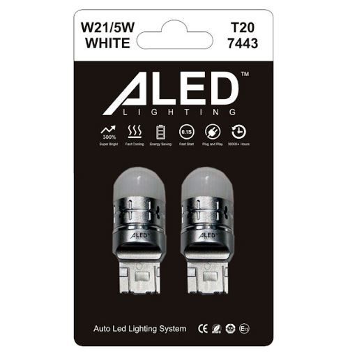 Габарит LED ALed 7443 (W21W/5W) white (2шт)