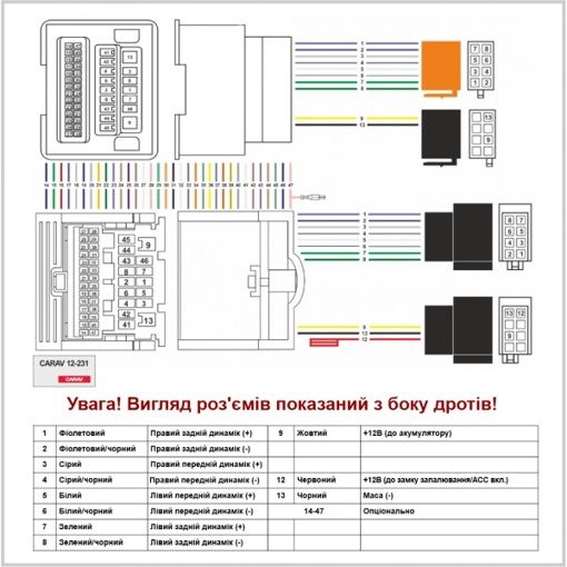 Перехідник Авто-ІSO Carav 12-231 Chevrolet, Opel