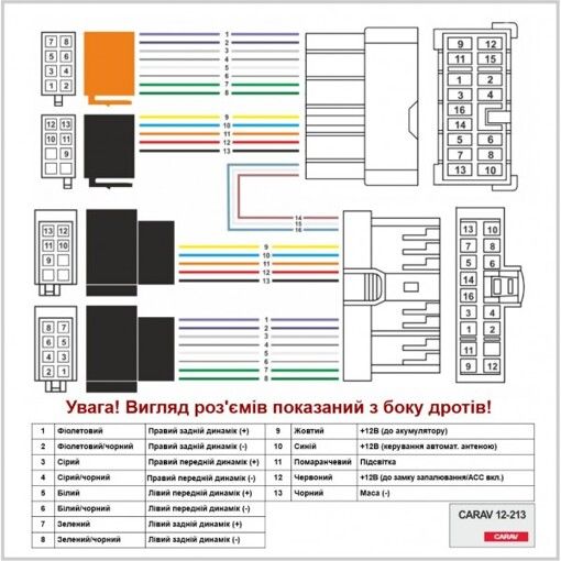 Перехідник Авто-ІSO Carav 12-213 KIA, Hyundai