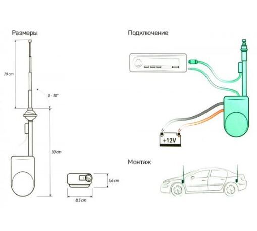 Антенна автоматическая выездная FM/AM ACV 15-7677154