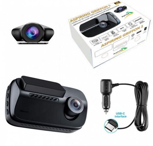 Відеореєстратор Aspiring Griffon 1 Dual, 4K, Speedcam, Wi-Fi, GPS
