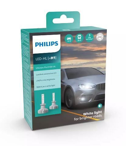 Лампы светодиодные PHILIPS H1 11258U51X2 LED Ultinon Pro5100 +160% 12/24V
