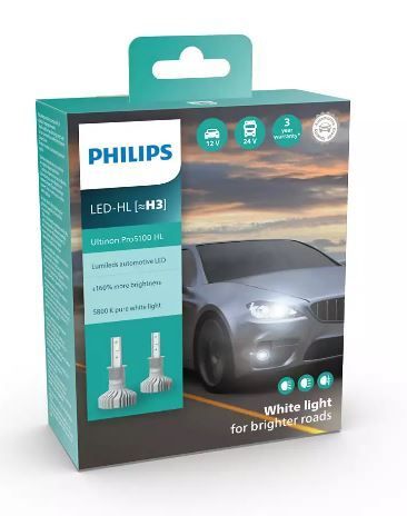 Лампы светодиодные PHILIPS H3 11336U51X2 LED Ultinon Pro5100 +160%