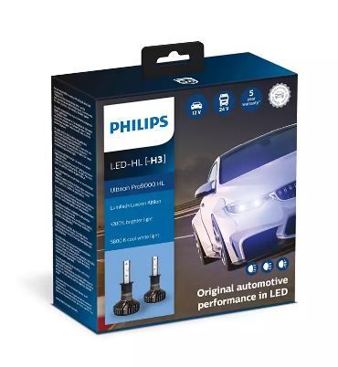 Лампы светодиодные PHILIPS H3 11336U90CWX2 LED Ultinon Pro9000 +200% 12/24V