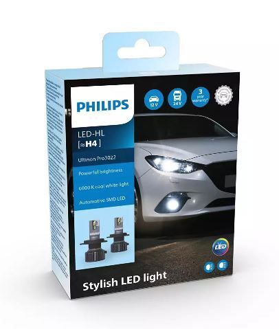Лампы светодиодные PHILIPS H4 11342U3022X2 Ultinon Pro 3022 LED-HL 12/24V