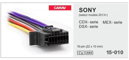 Разъем для магнитолы Sony Carav 15-010