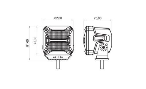 Світлодіодна фара StarLight SL-W0320F квадратна, ближнє розсіяне світло WHITE+DRL 20W 2400Lm 5700K
