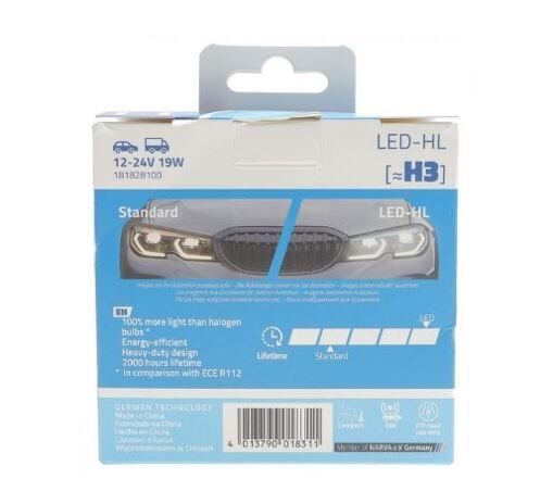 Комплект світлодіодних ламп NARVA H3 Range Power Advanced +100% 6000K 12/24V (181828100)