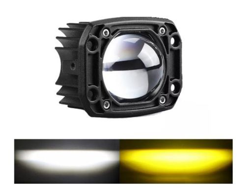 Противотуманные LED фары Starlight HP-GZD-266-01 ближний (белый+желтый), универсальный прямоугольник 12/24V